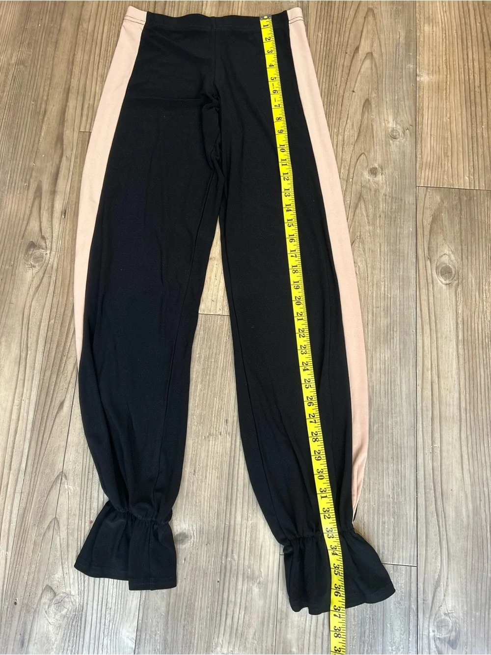 Talisman Ballroom Latin Practice girls black with tan sides pants. Size 142 cm.